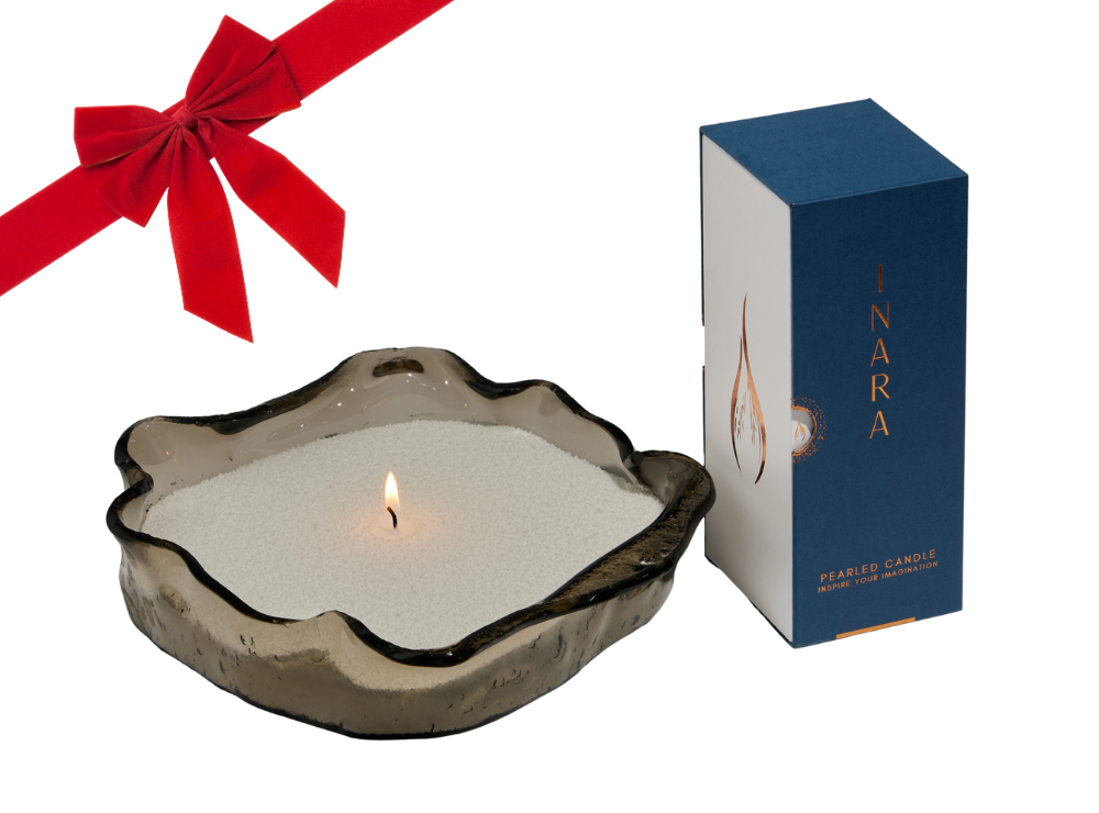 500g Inara® Pearled Candle Box + 30 Wicks + Opal Luxe Glass Vase + 10ml Inara Fragrance Oil Bottle - Bundle