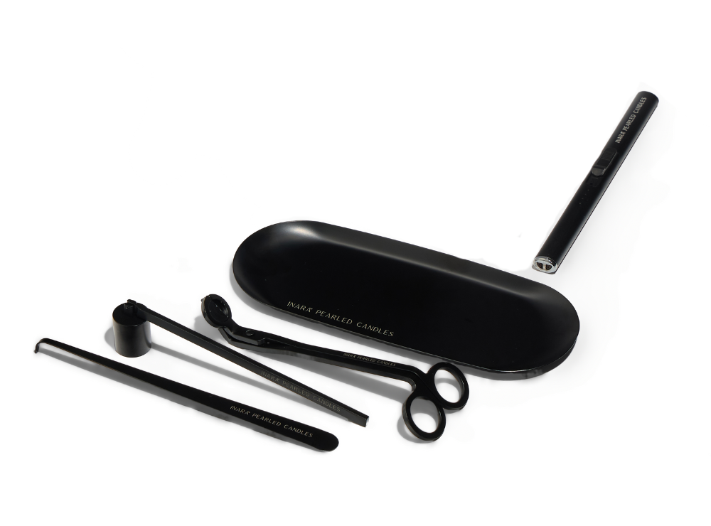 1kg Inara® Pearled Candle + Opal Vase + Candle Accessory Kit + 40 Wicks - Bundle