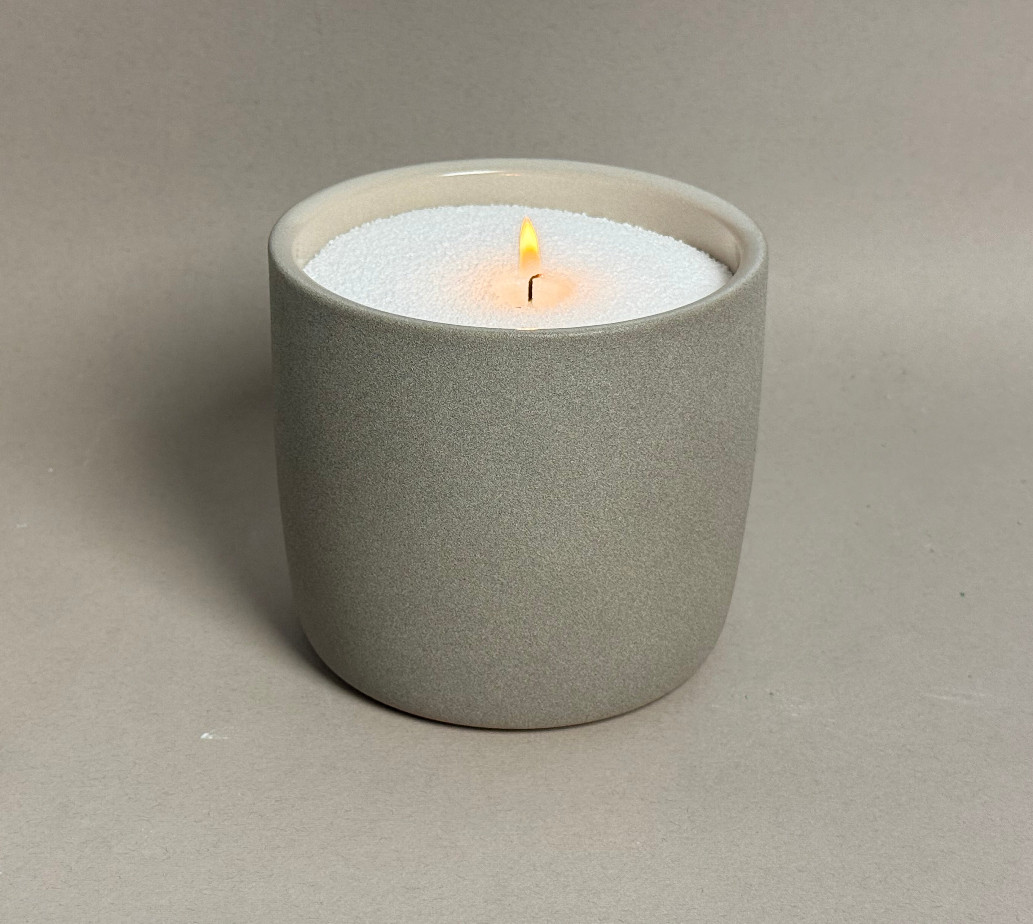 Taupe Stone Candle Vessel